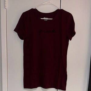 PINK Victoria's Secret Burgundy Tee